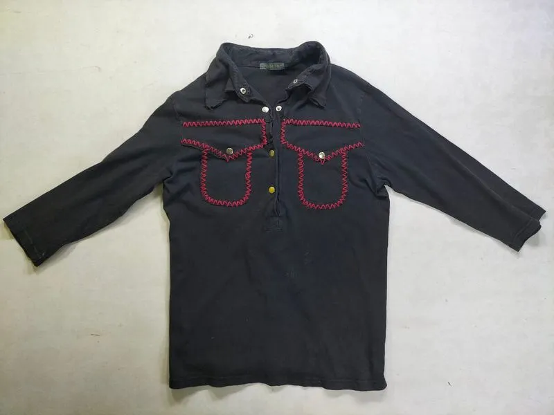 Western Style Top - Kaos Berkerah Lengan 3/4 Hitam photo 1