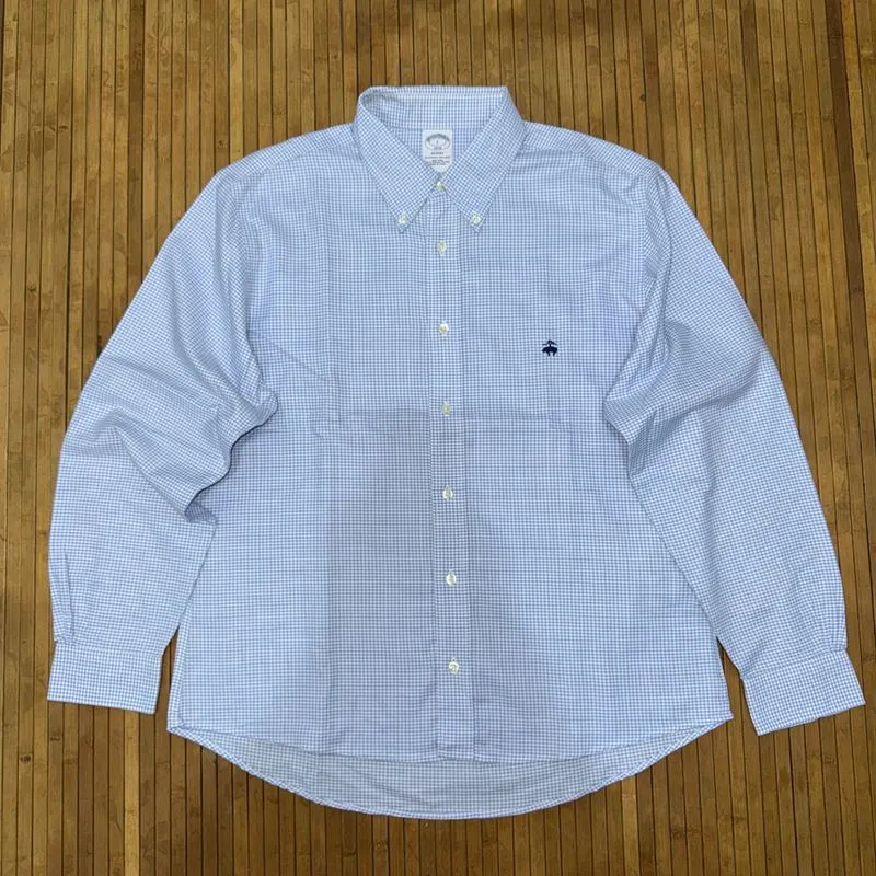 BROOKS & BROTHERS GINGHAM BUTTON DOWN LONG SLEEVE SHIRT photo 1