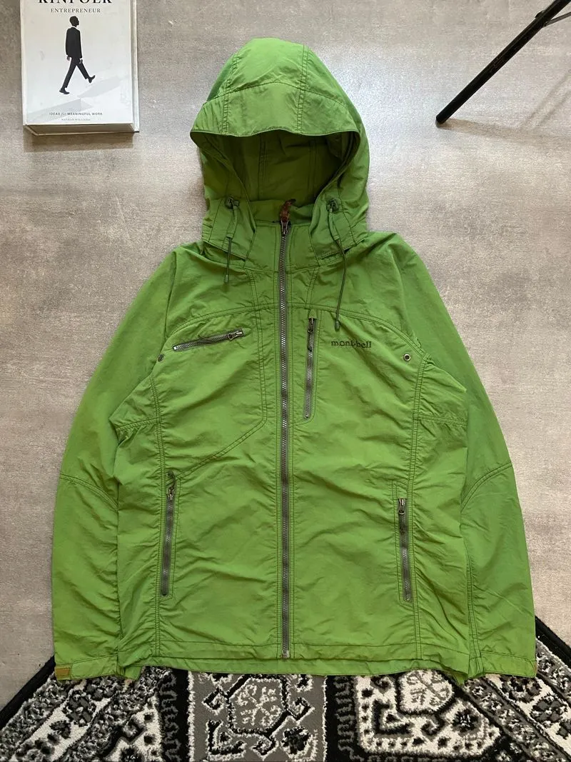 M🅾️ntbell Outdoor Jacket Green Hooded Full Zipper photo 1