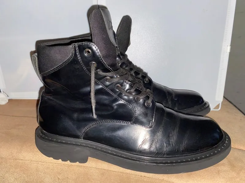 Dior Luxury Biker Boots Pria black