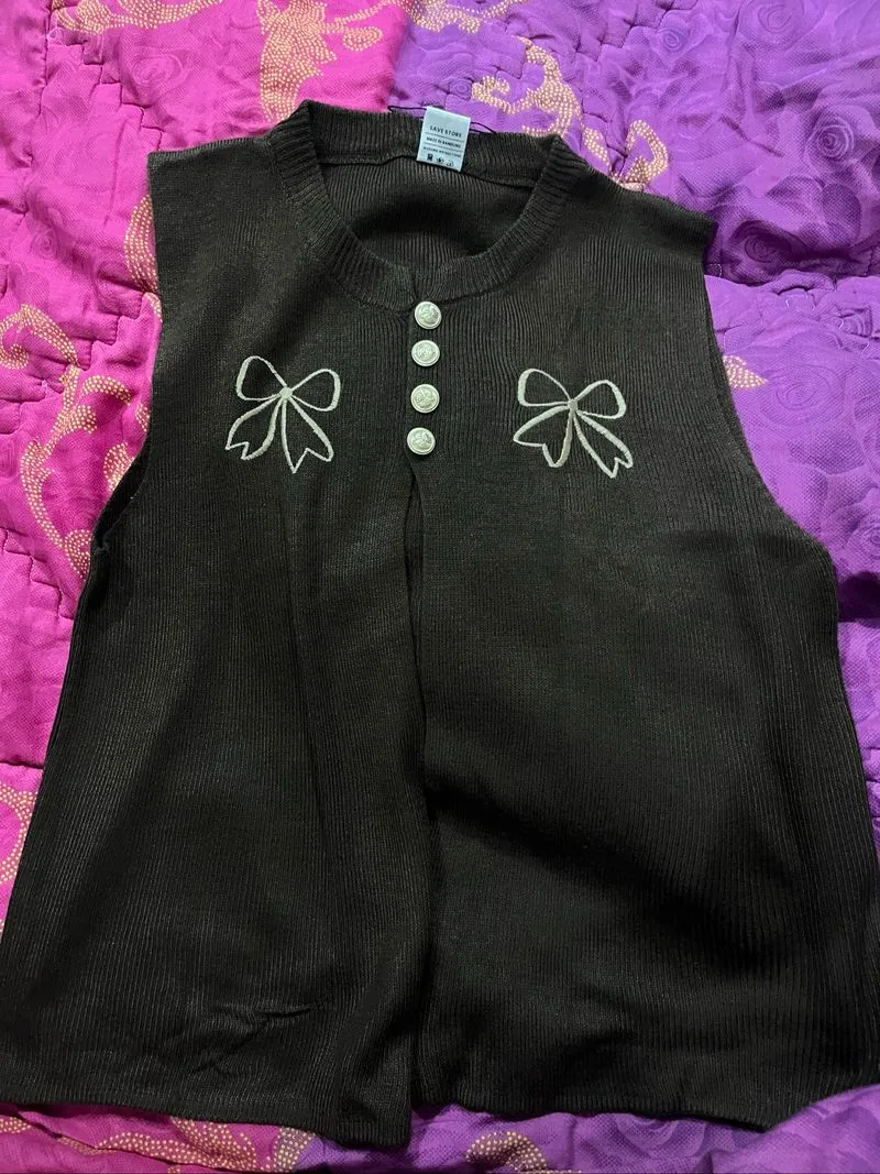vest rajut coklat photo 1