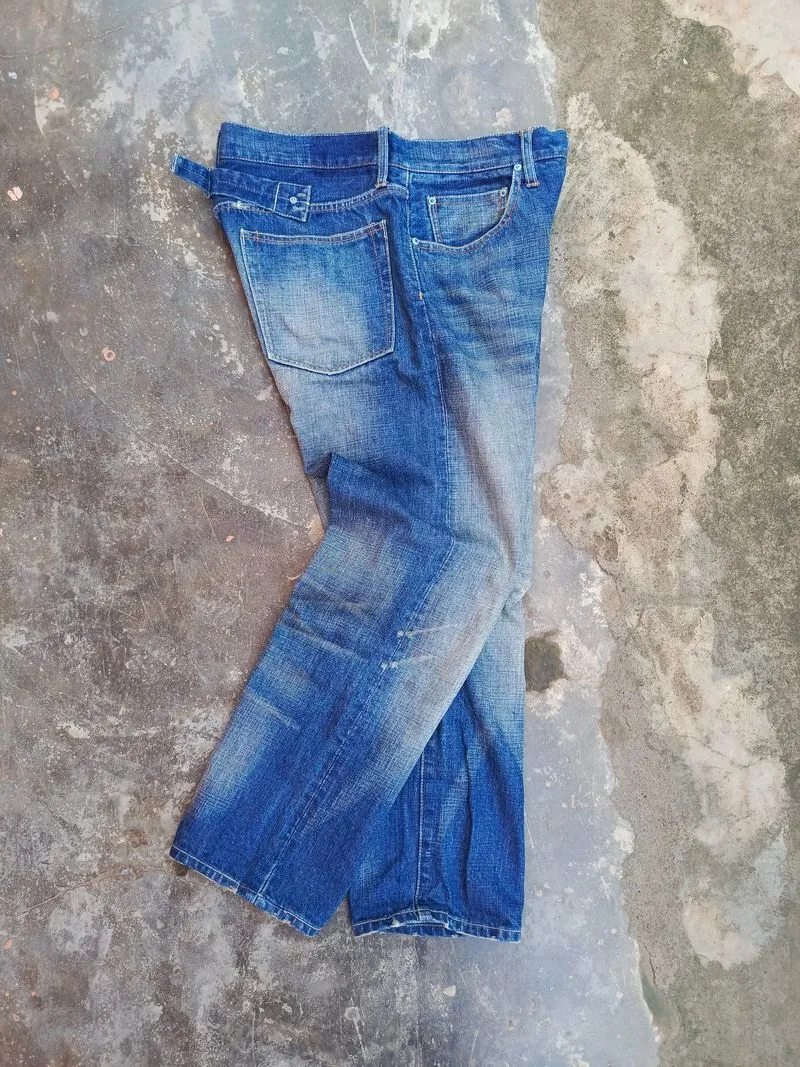 Global work jeans denim selvedge work second branded bekas photo 1