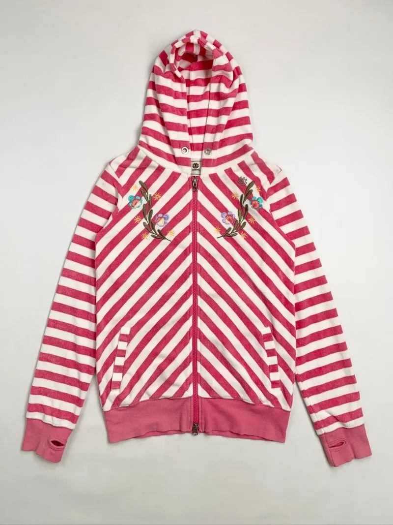 Y2k Element Hoodie Stripe Graphic Flower photo 1