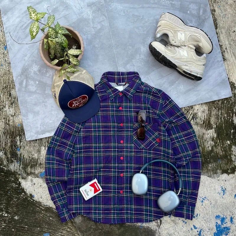 Element Grunge Indie Casual shirt Pria blue photo 1