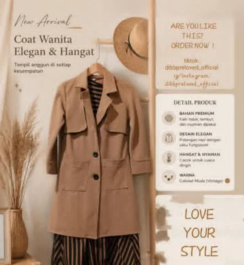 Coat wanita elegan & hangat photo 1