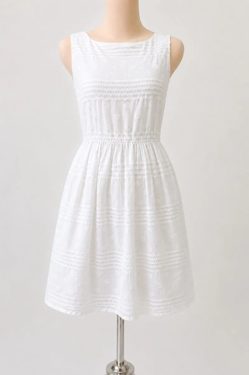 Zara White Embroidered Dress Backless 🤍 photo 1