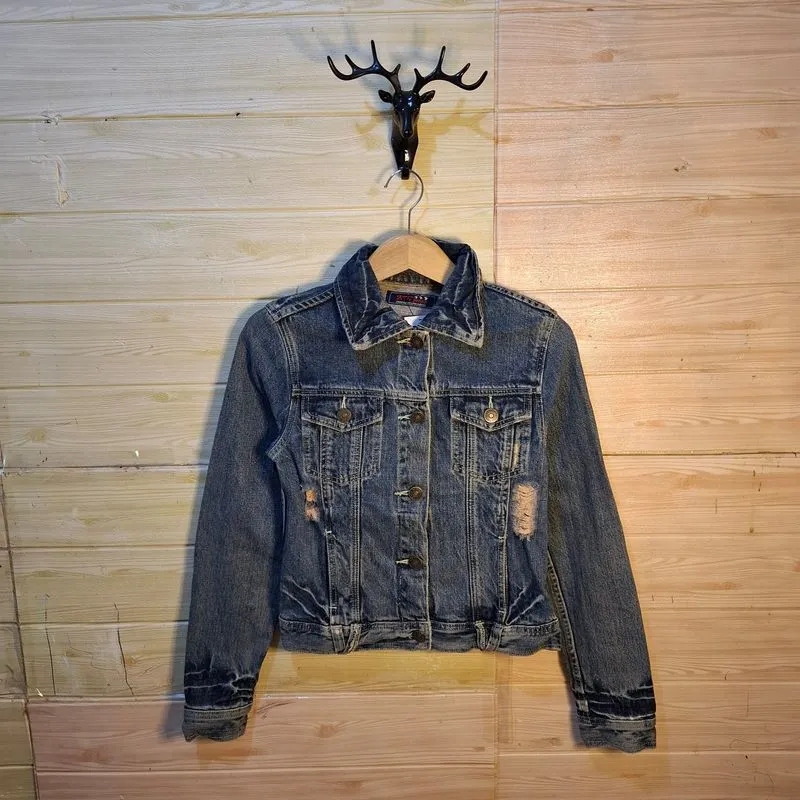 AFT jeans Jaket Jeans size M-L/ LD:84 x P:51/ Bahan tebal/ j photo 1