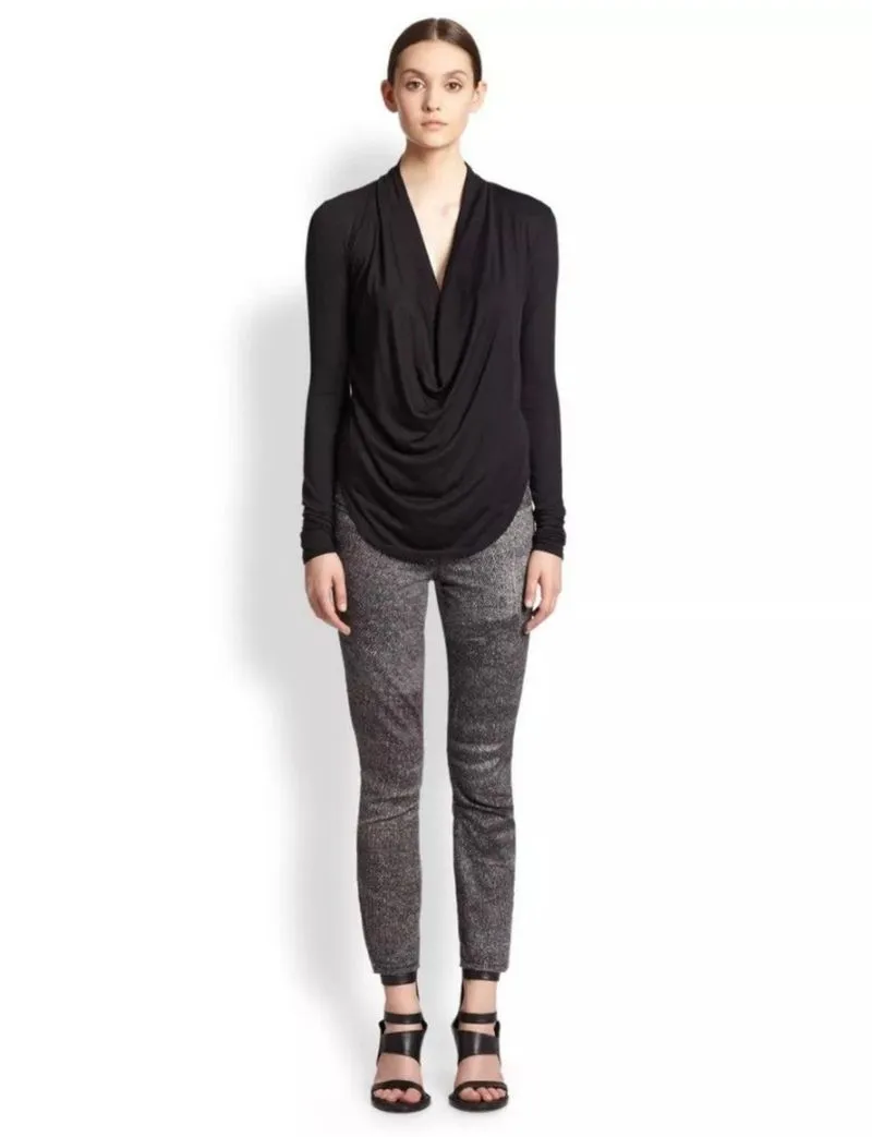 Helmut Lang Gray Woven Print Stretch Legging Skinny Jeans photo 1