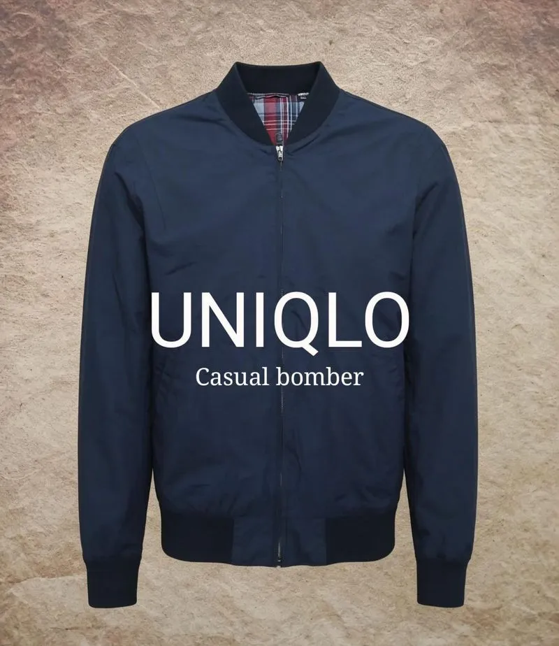 UNIQLO bomber jaket bahan katun kanvas second thrift photo 1