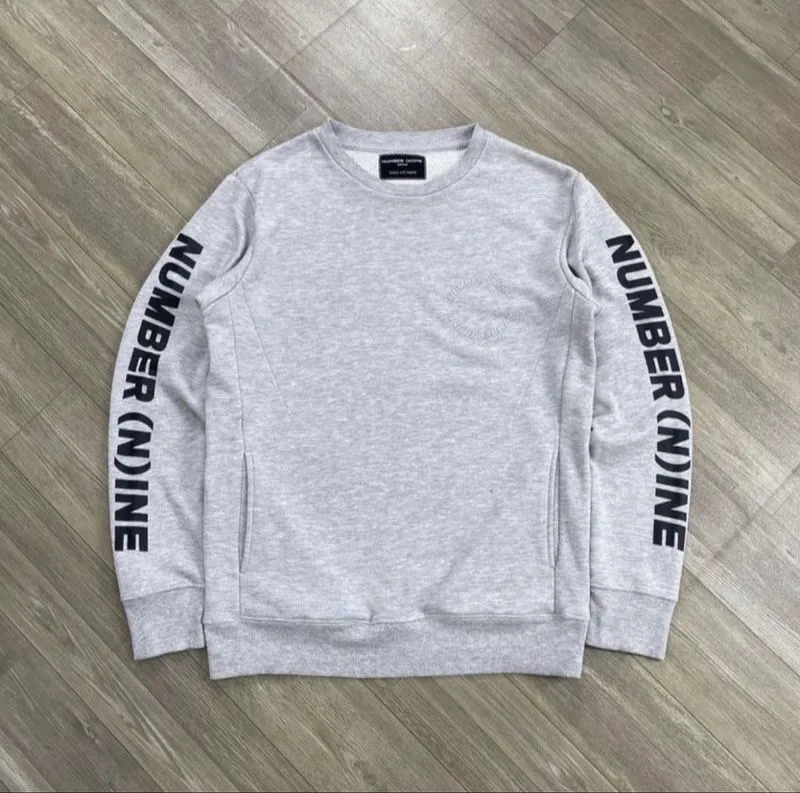 Number (N)ine Spell Out Logo Taped Pocket Crewneck Grey photo 1