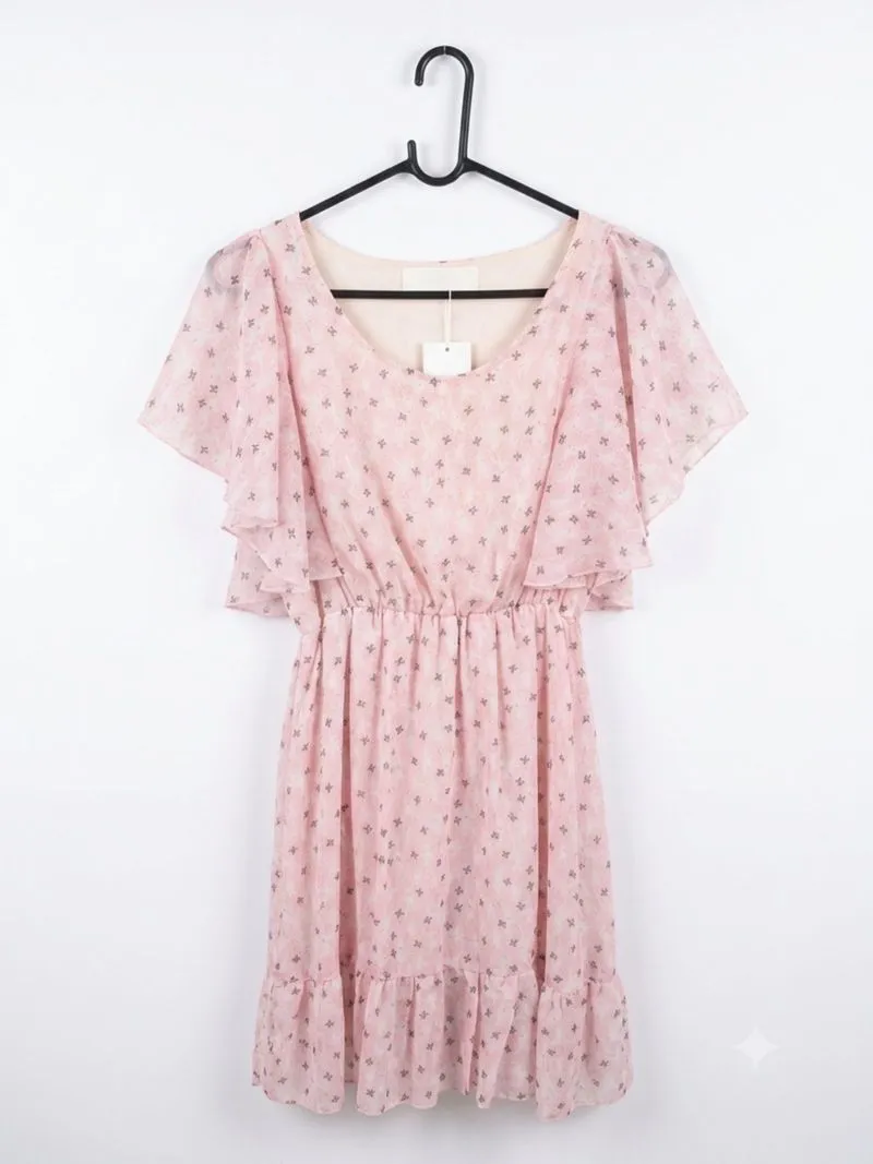 [PRELOVED] Pastel Pink Chiffon Ruffle Mini Dress photo 1