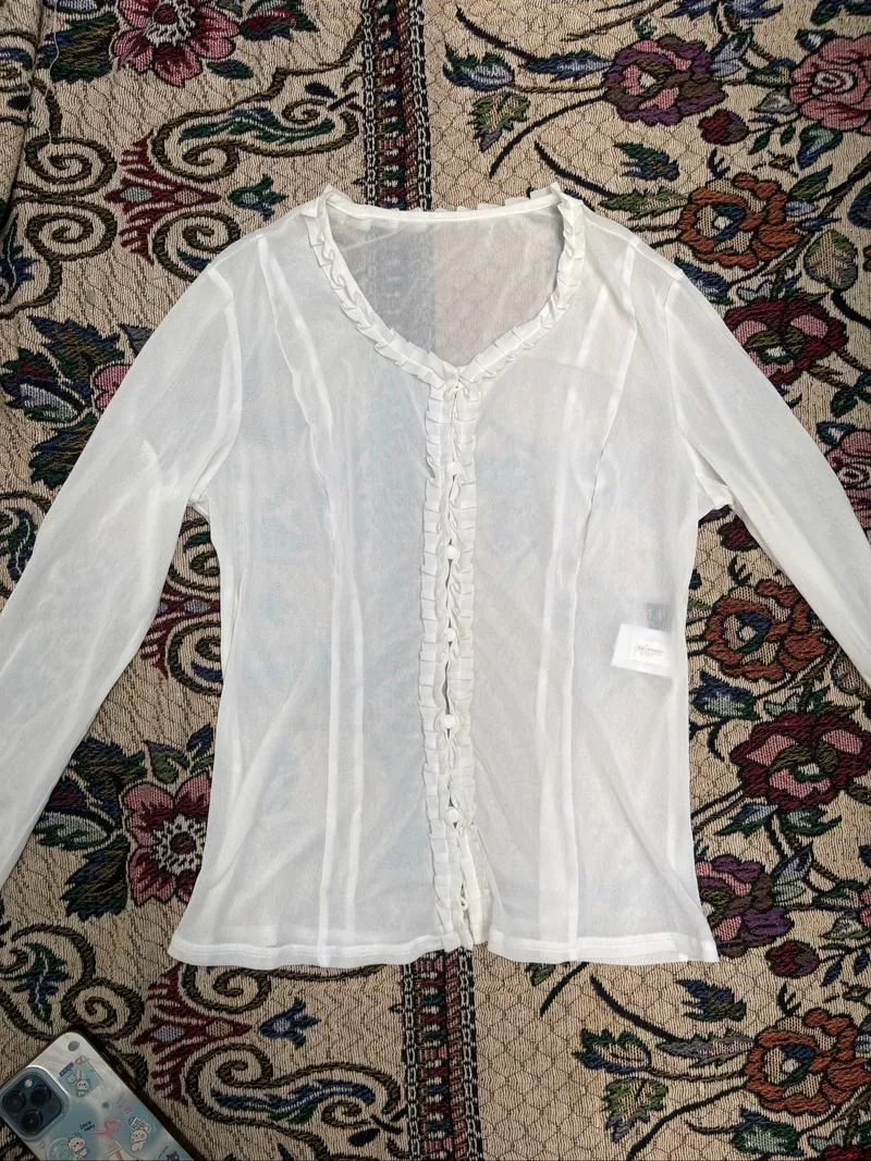 BMF Noir Sheer Frill Cardigan / Long Sleeve photo 1