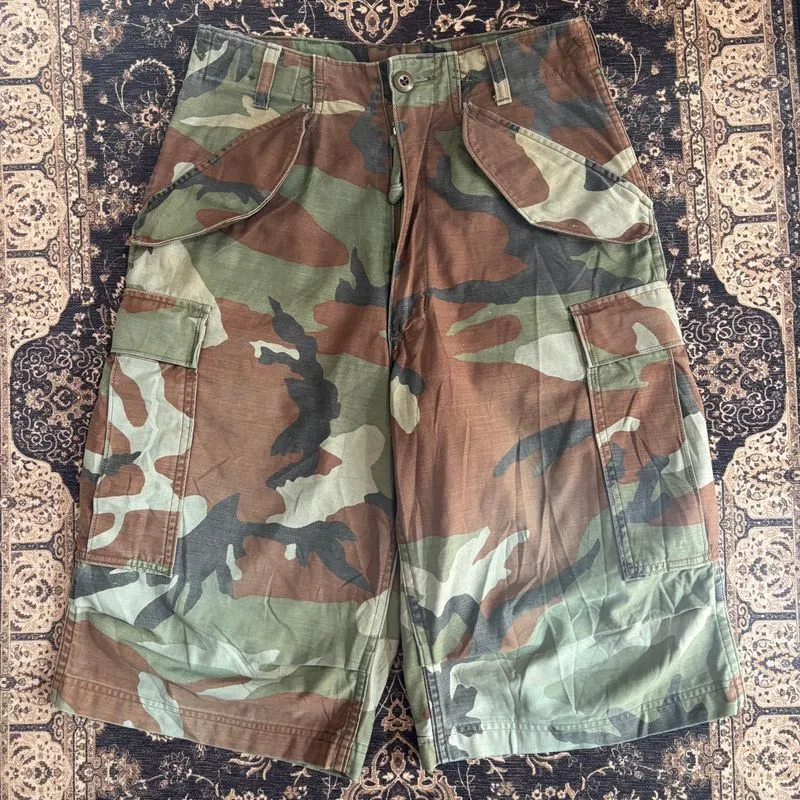 Vtg Military Army Woodland Camouflage M65 Trousers Baggy photo 1