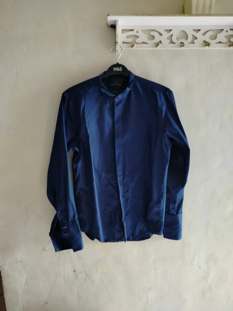 kemeja pria SIZE L navy Benjamin barker photo 1