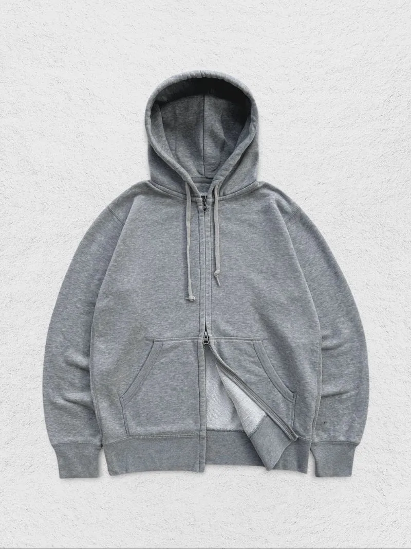UNIQLO SWEAT 2WAY ZIP-UP LONG SLEEVE HOODIE GREY photo 1