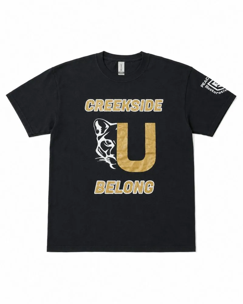 Gildan Varsity Style Creekside U Belong Aesthetic Black photo 1