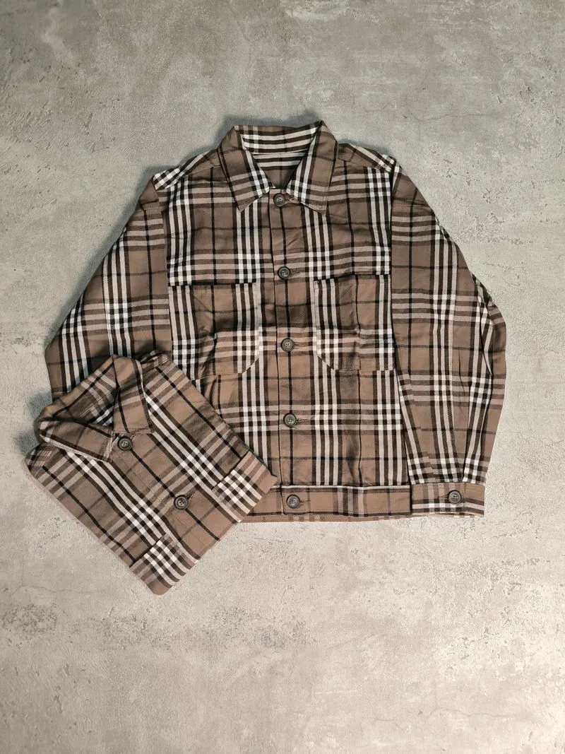 GU Casual Denim jacket Pria tan brown photo 1