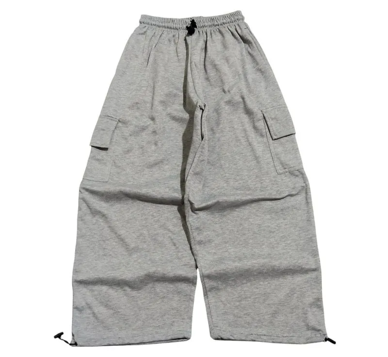 Cargo Sweatpants Grey Wide Leg Fit Unknown photo 1