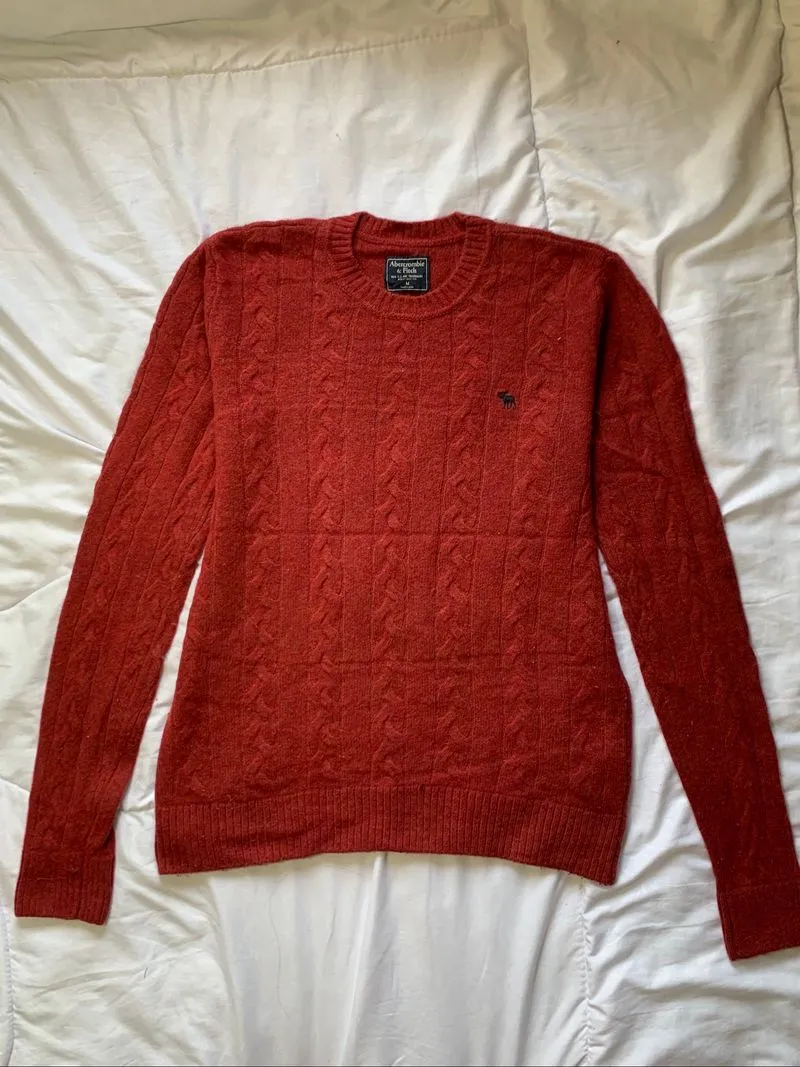 abercrombie red knit sweater photo 1