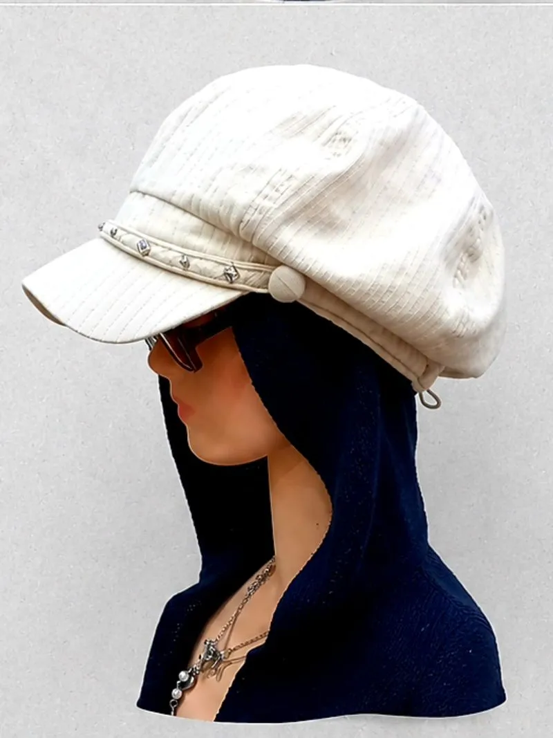 Y2K Gyaru Studded Newsboy Cap

 photo 1