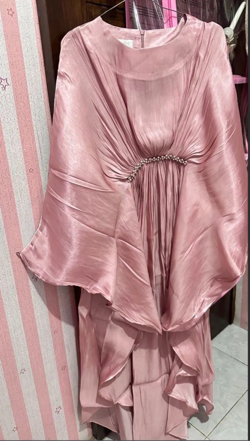 kaftan pink lebaran photo 1