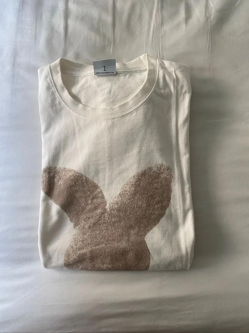 ADLV Cream Fuzzy Rabbit Oversized T shirt (men) photo 1