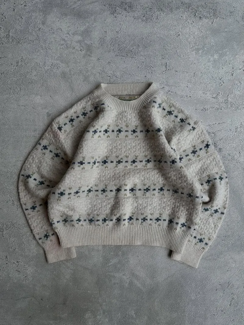Unknown knitwear vintage pattern grandpa sweater photo 1