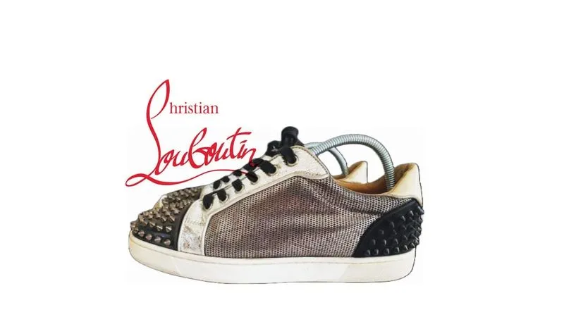 Christian Louboutin Luxury Casual Sneakers Pria silver black photo 1