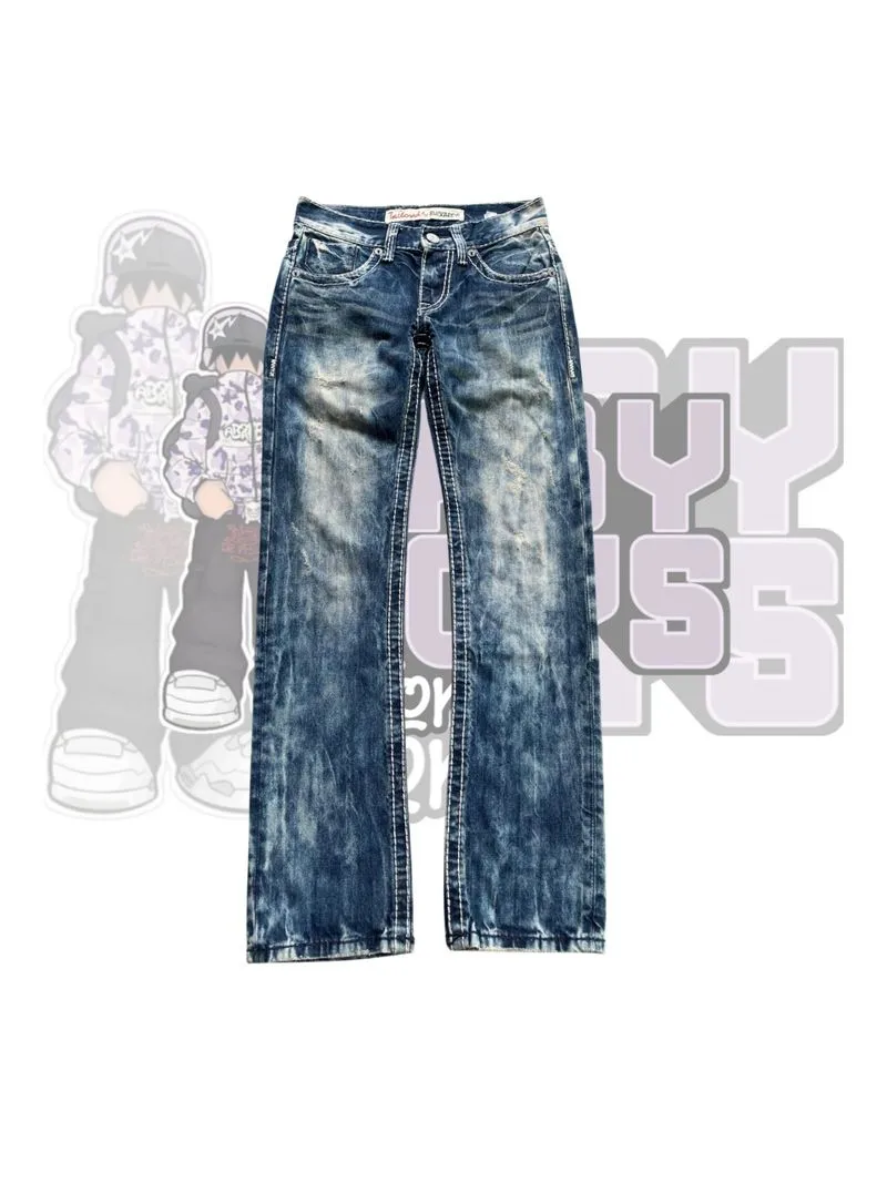 BUCKAROO STRAIGHT FIT DISTRESSED DENIM BLEACHED JEANS photo 1