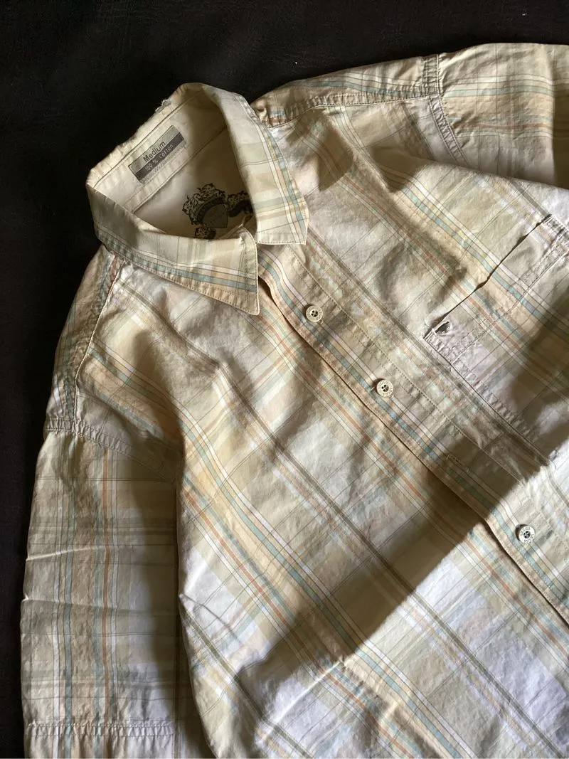 Leggs casual shirt kemeja cream multiwarna vtg photo 1