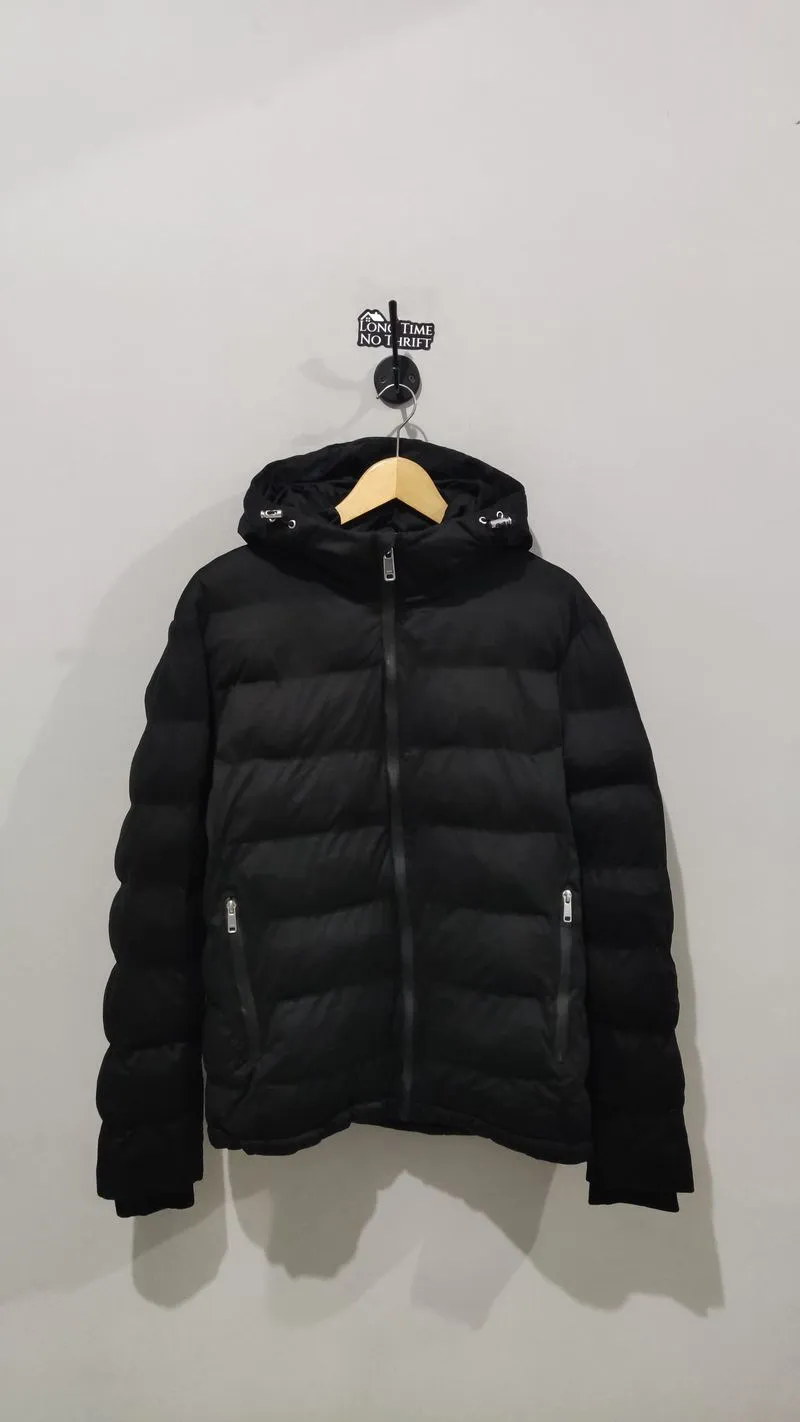 ZARA Streetwear Casual Puffer jacket Pria black photo 1