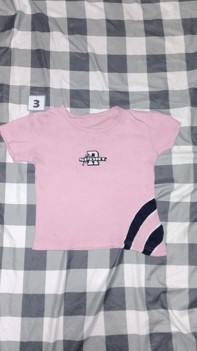 Y2K Sport Baby Tee Pink photo 1