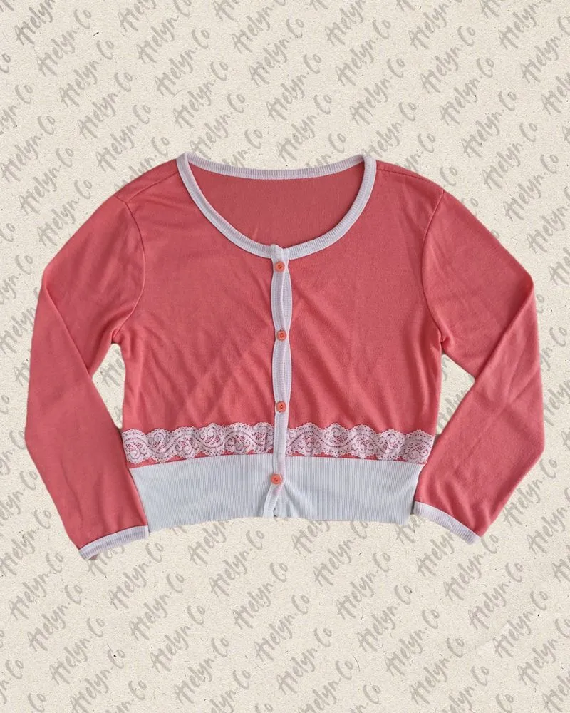 Cardingan Peach/Orange cuttingan Boxy photo 1