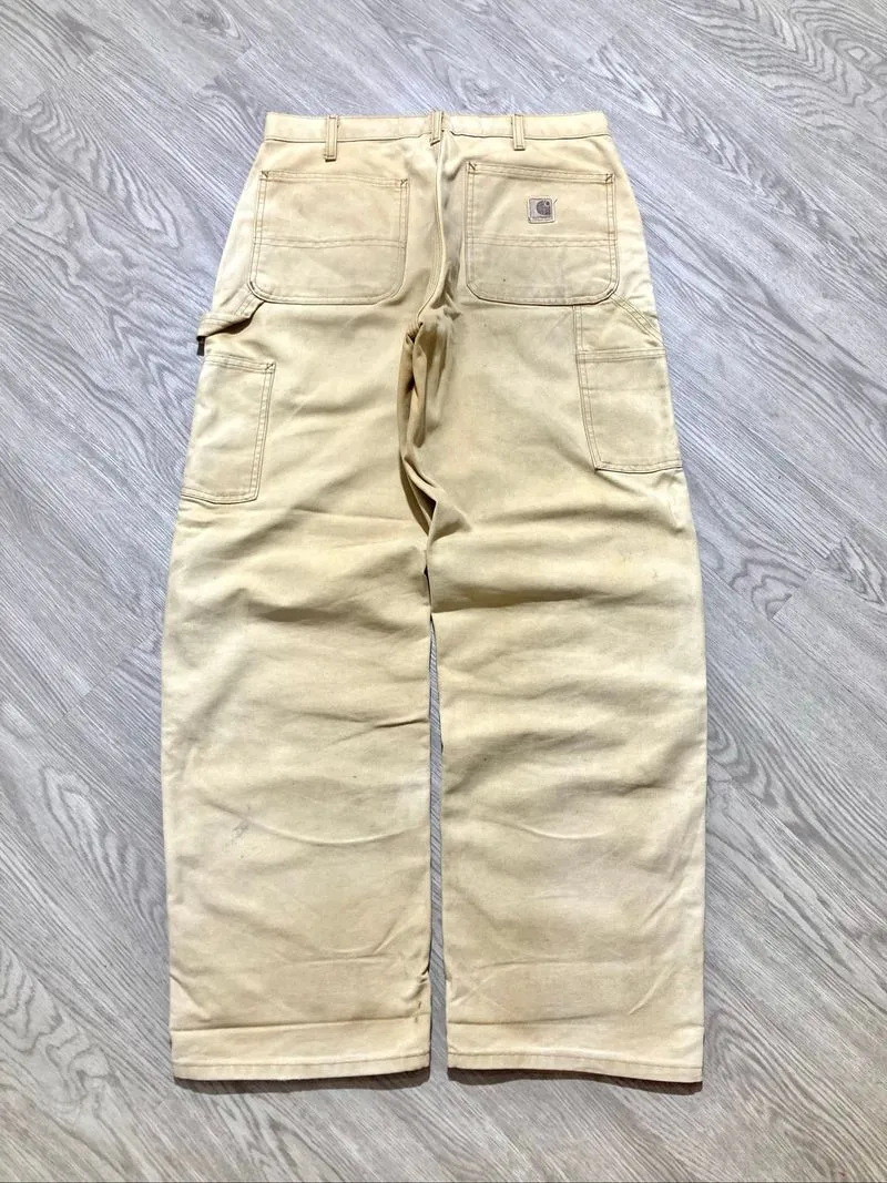 1990s Vintage Carhartt B11 BRN Carpenter Duck Pants Workwear photo 1
