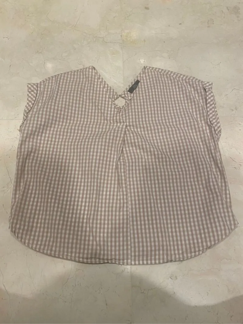 iORA Gingham Print Checkered Blouse photo 1