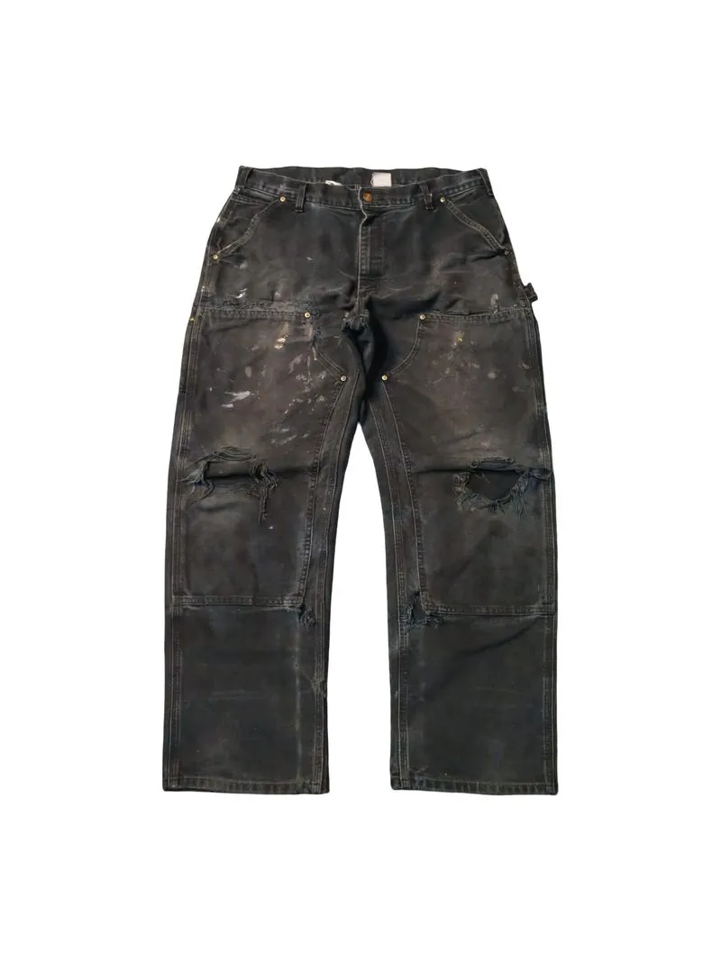 Carhatt Double Knee Faded B01BLK Distressed photo 1