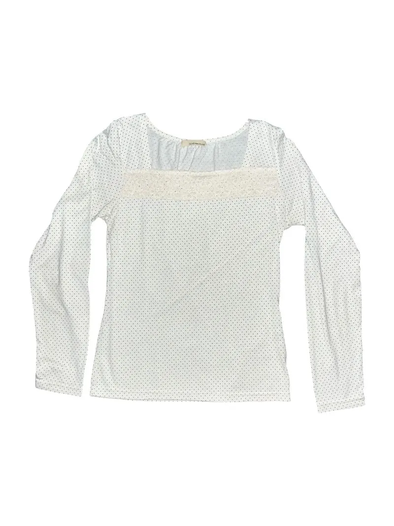Olive des olive lace longsleeve polkadot in white photo 1