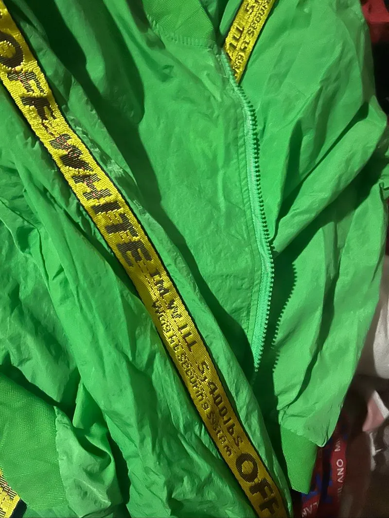 jaket hijau  list kuning belakang harkey davidson sequin photo 1
