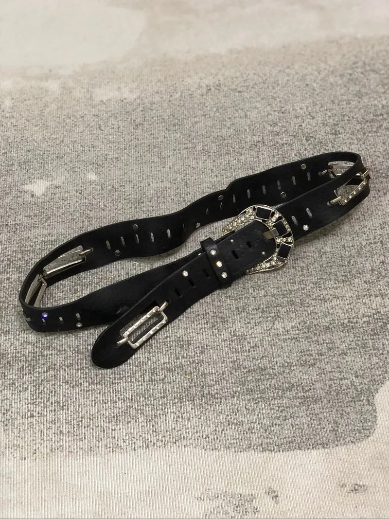 Y2K grunge emo punk leather black belts photo 1