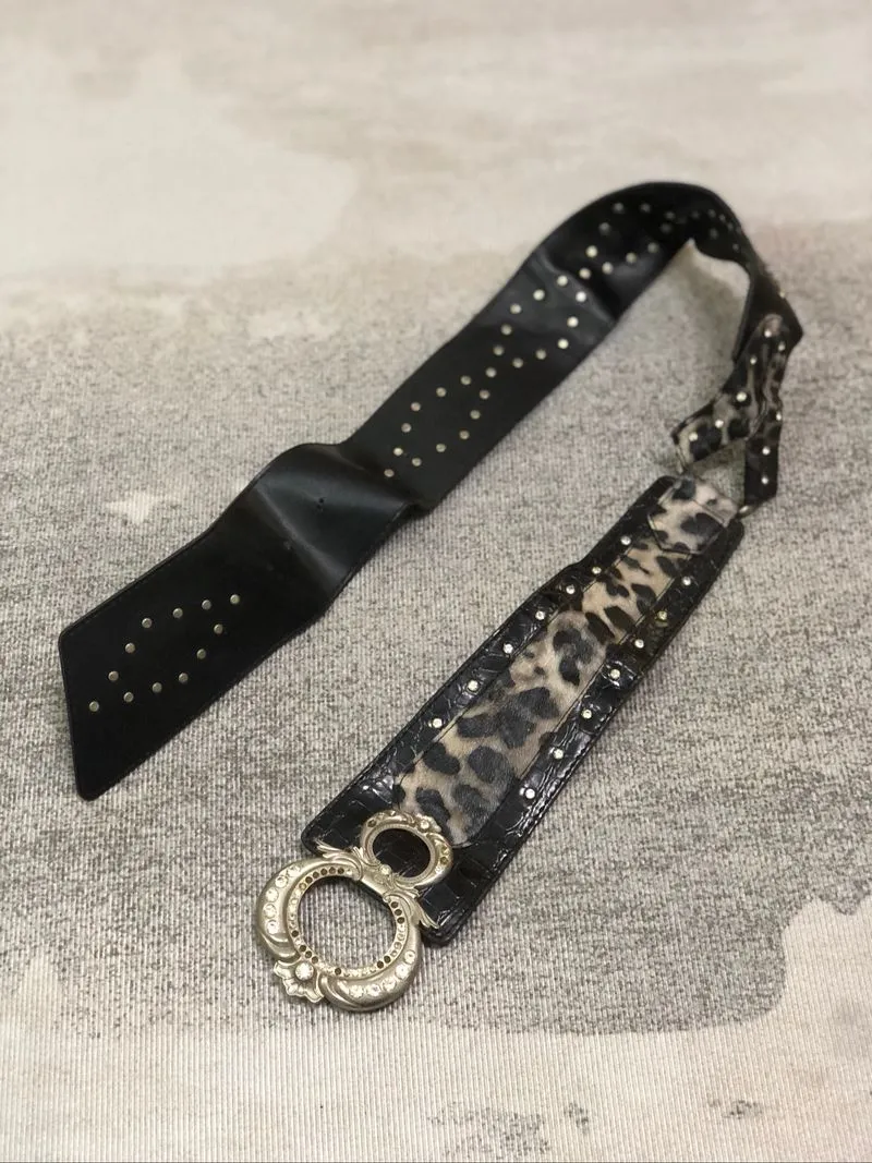 Y2K grunge emo goth leopard pattern belts photo 1