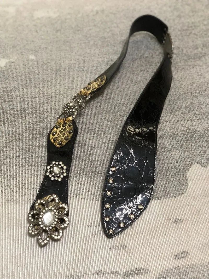 Y2K grunge goth snake pattern belts photo 1
