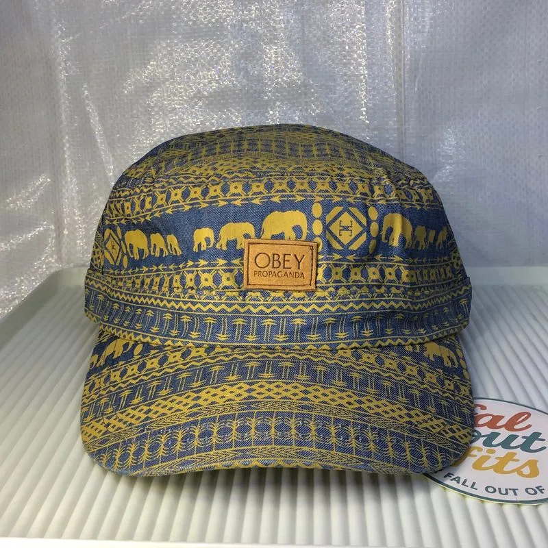 Obey propaganda commando caps “Thai Elephants” print hat photo 1