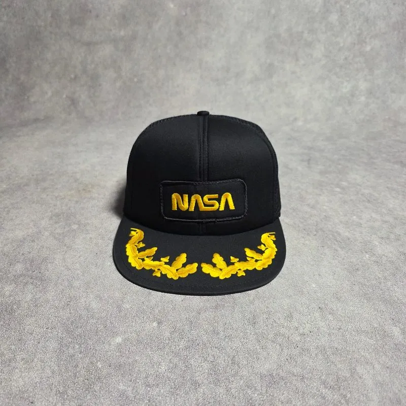 TOPI VINTAGE NASA GOLD LEAF BRIM SNAPBACK TRUCKER HATS BY PR photo 1