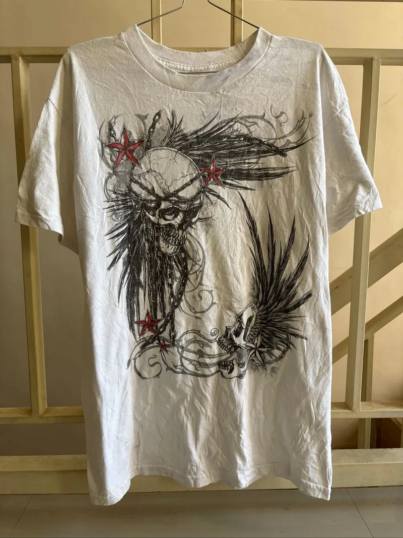 skullswings graphic y2k tee  photo 1