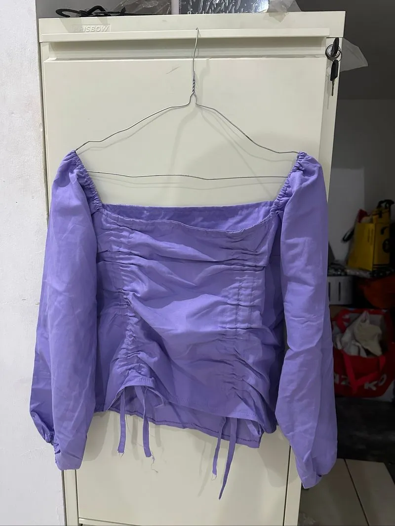 crop top ungu bisa serut photo 1