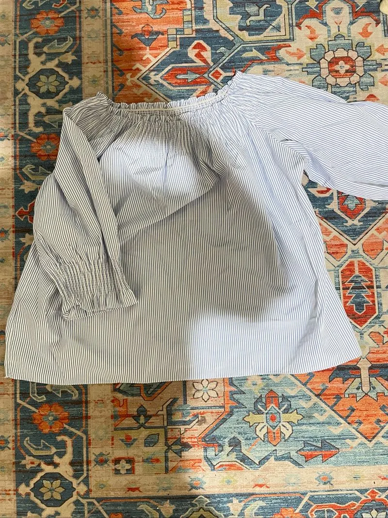 sabrina top baby blue garis garis photo 1