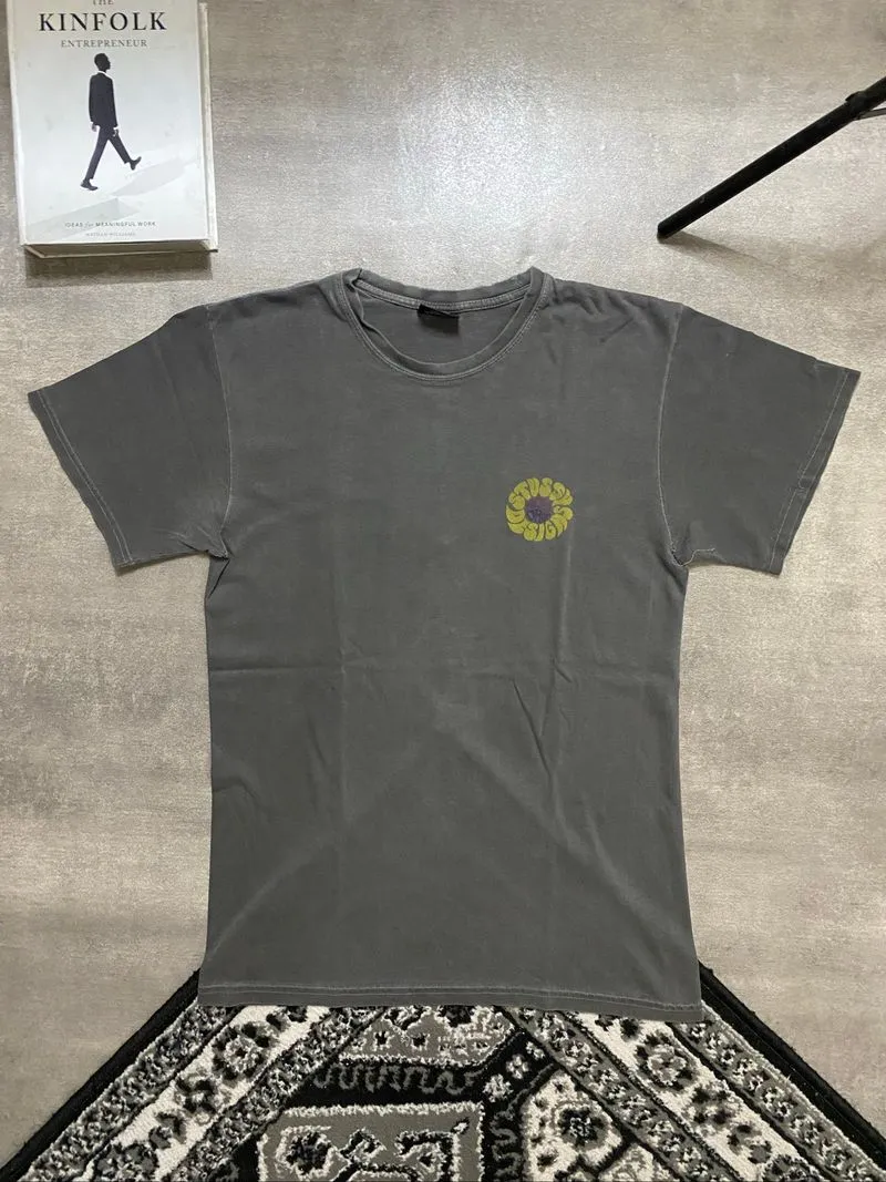 Stussy T-Shirt Grey Big Logo on Backheat photo 1