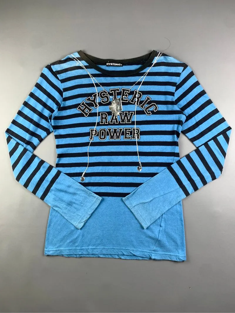 2000s Hysteric Glamour Striped "RAW POWER" Longsleeve (S) photo 1