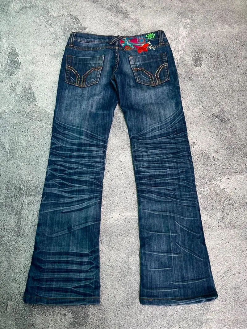 VINTAGE DENIME RED CHILLI FLARE JEANS FADED photo 1