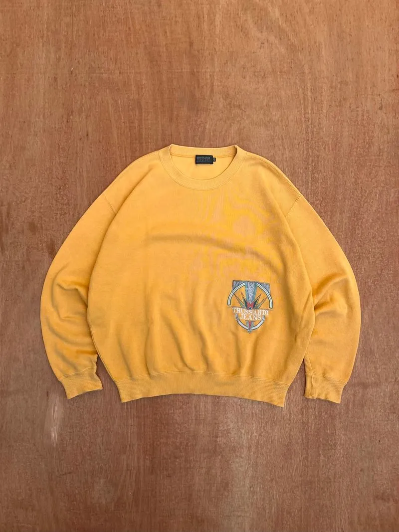 Vintage Trussardi Jeans Mustard Embroidered Sweatshirt photo 1